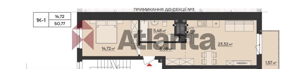 Продаж 1 кімнатних  новобудов на Київській