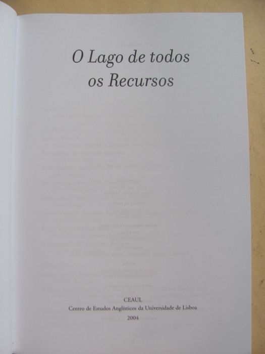 O Lago de Todos os Recursos - Homenagem a Hélio Osvaldo Alves