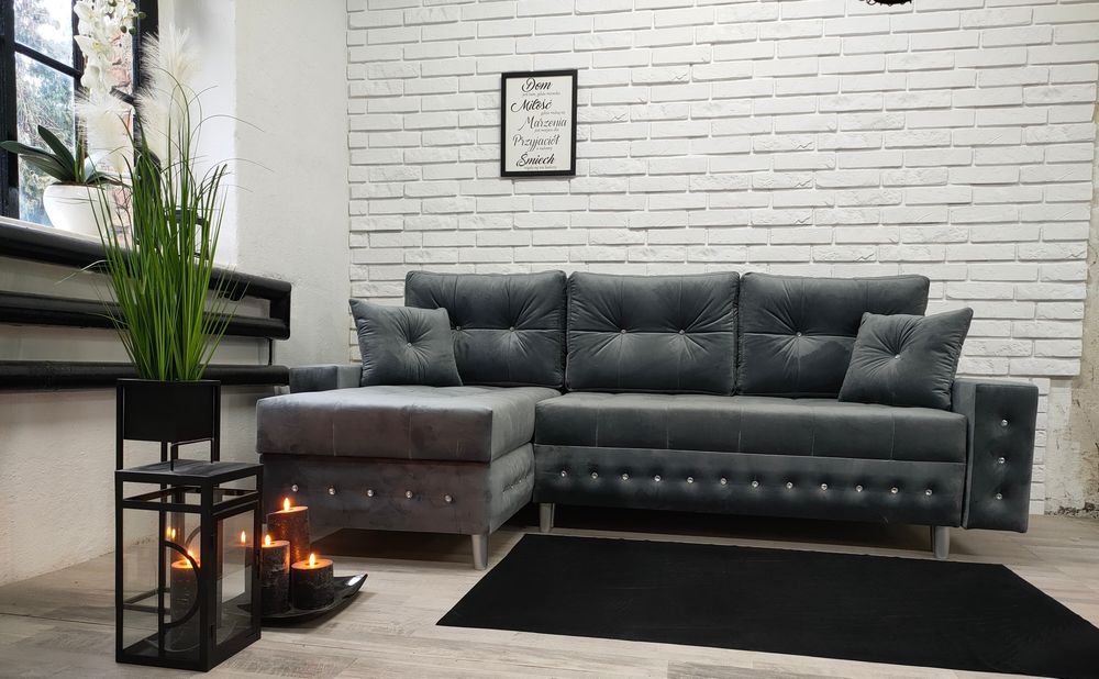 Narożnik Izi Glamour sprężyny welur