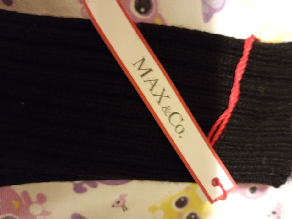 Wełniane długie  czarne rękawiczki nowe