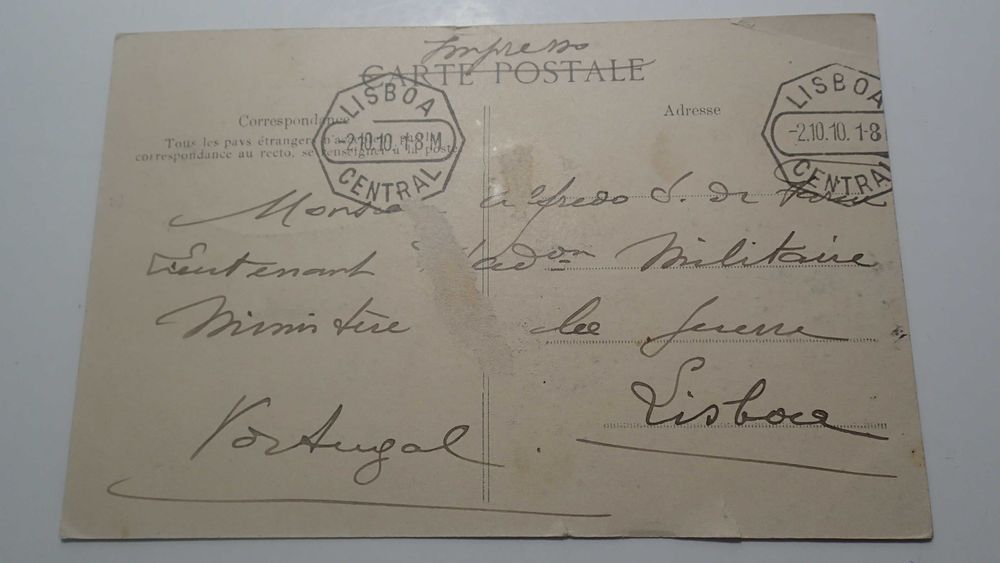 Lote de 4 postais antigos militares