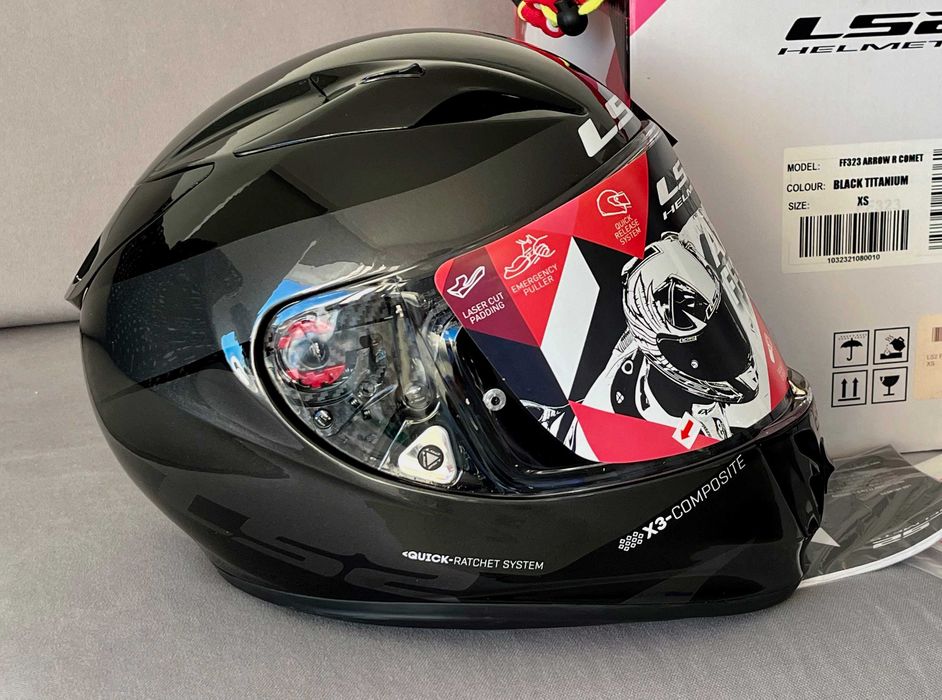 Capacete NOVO Ls2 Arrow R Carbon/Kevlar Pr.Titanio (55% DESCONTO)Tm XS