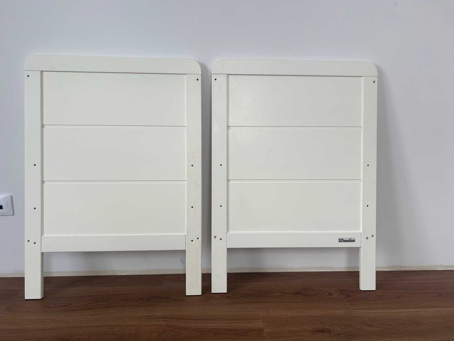 Białe łóżeczko niemowlęce Modern Cot 120×60 Woodies