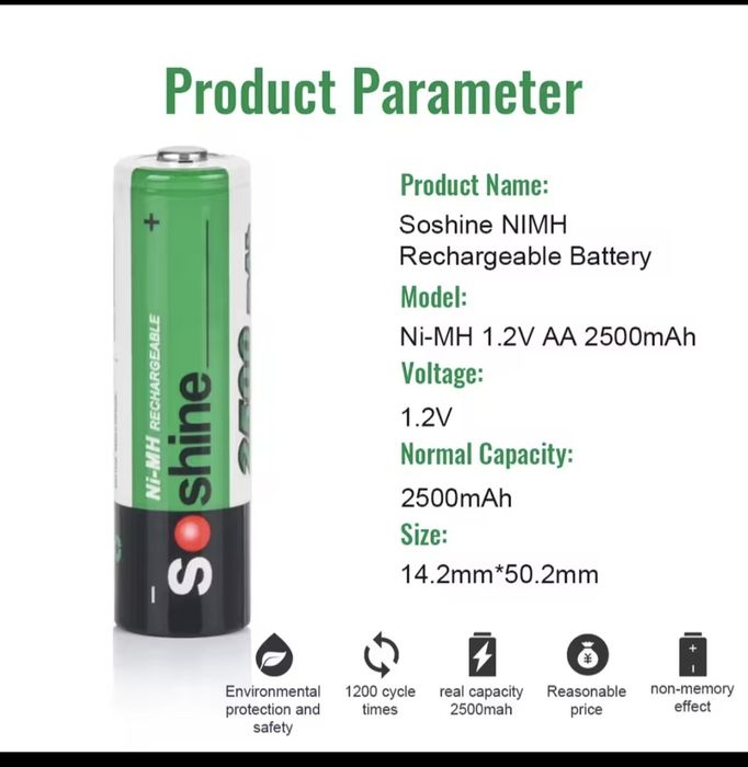 Акумулятор 1.2в 2500ма