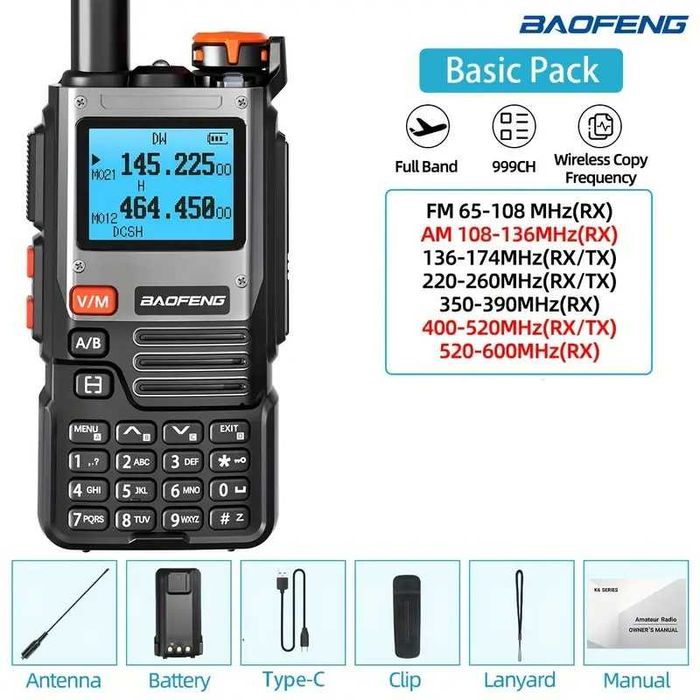 Baofeng UV-K6 УКВ Р/станция на 144/220/430 Mhz  5W  700 грн.