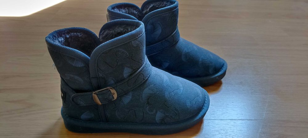 Kozaki krótkie botki śniegowce 35 wkładka 21cm jak nowe
