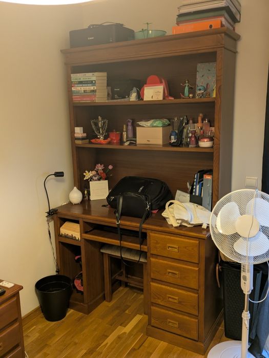 Mobília de quarto de solteiro de madeira maçisa