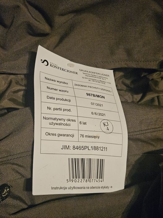 Zasobnik piechoty górskiej 987B/Mon komplet