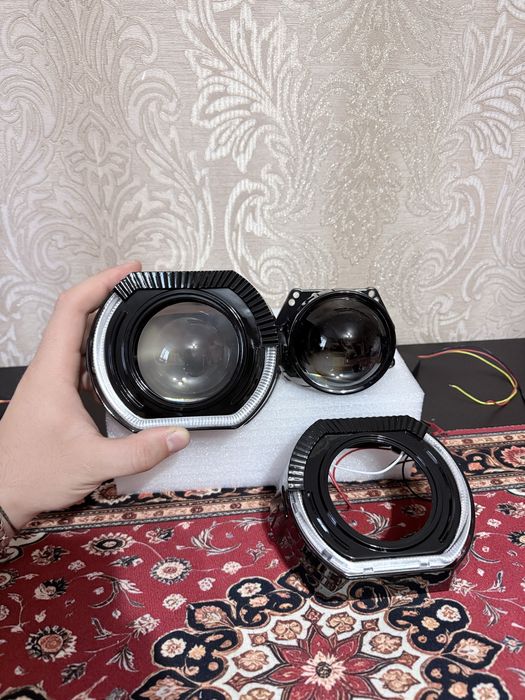Bi-LED лінзи 3" дюйми 55W (БІ-ЛЕД) + ангельскі очі