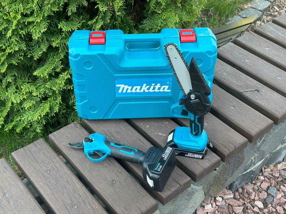 набор электроинструментов цепная пила + секатор Makita Макита 2 аккум.