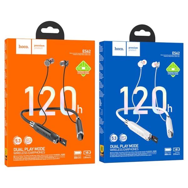 Бездротові Bluetooth Навушники Sport Hoco ES62 з MicroSD/Магнітні 120h