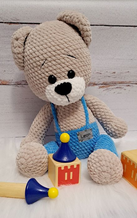 Miś Ignacy handmade rękodzieło prezent dla dziecka