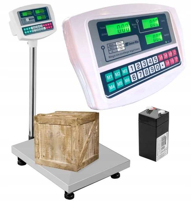 Waga magazynowa sklepowa elektroniczna 300kg akumulator 45x60cm