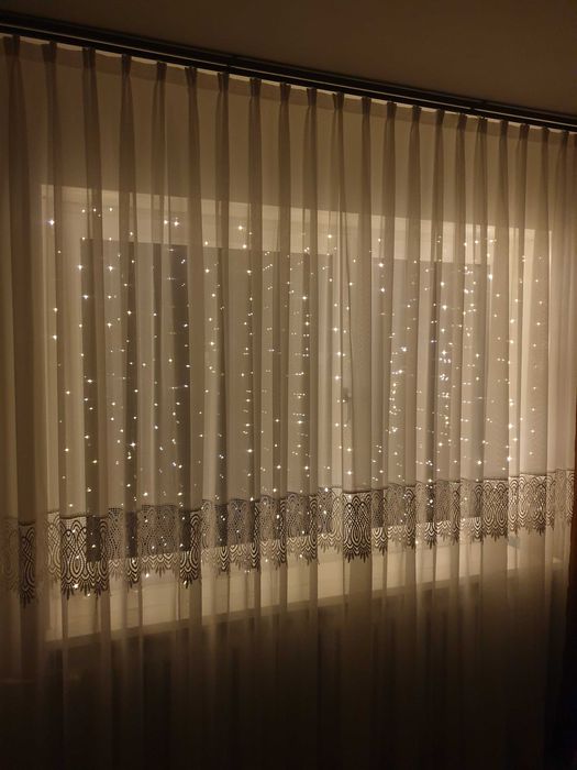 Ozdoba led halloween 3x3m lampki ledy girlanda kurtyna 300szt okienna