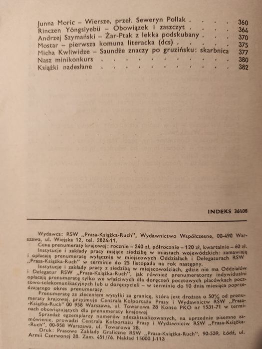 "Literatura na świecie" nr 5/61