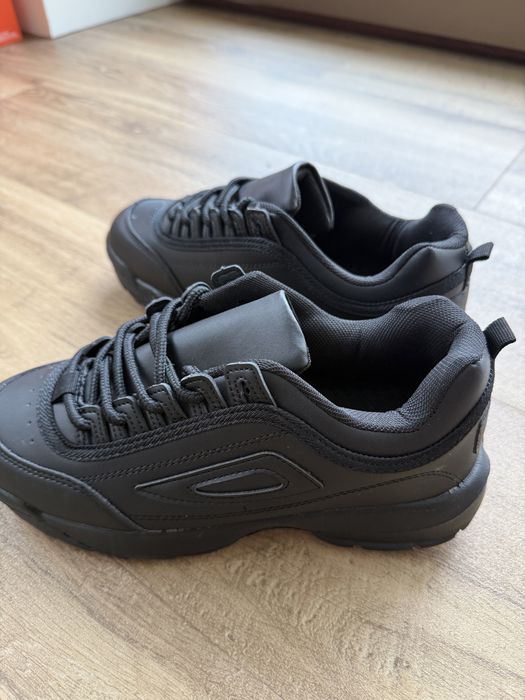 Buty Damskie Sneakersy Sportowe Czarne Platforma • Rozm. Eu 38 - 24 cm • Szybka Wysyłka