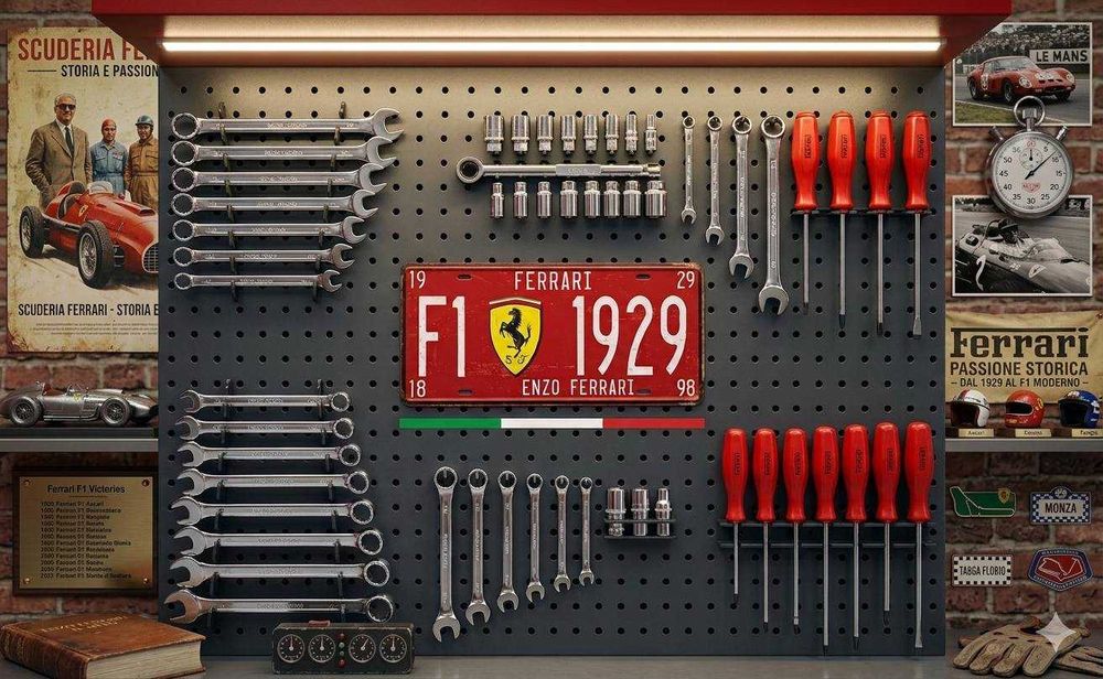 Placa Metálica tipo Matricula FERRARI