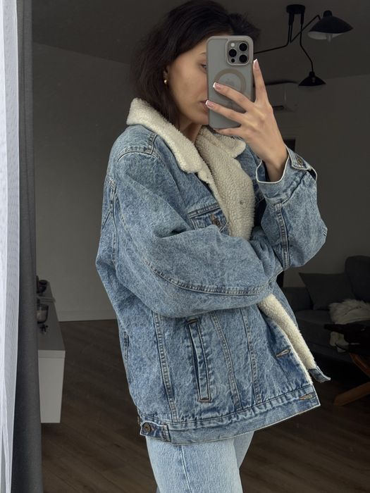 Куртка джинсова тепла під овчину colins