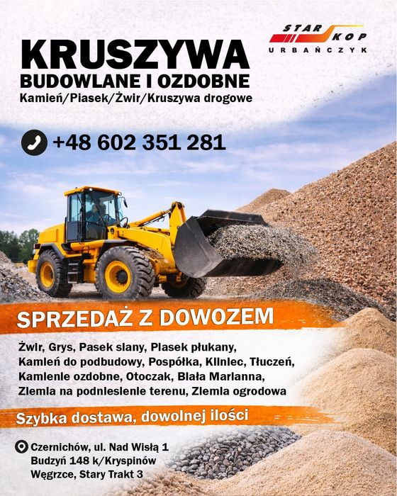 Kamień podbudowa tłuczeń kliniec