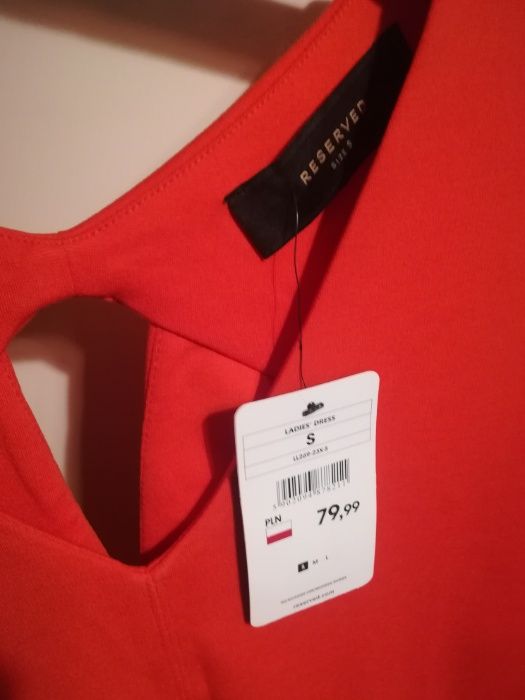 czerwona sukienka, wesele, chrzciny, komunia, oversize, rozm S/M