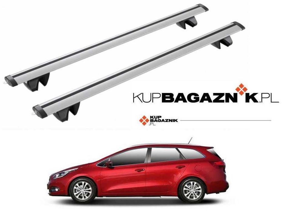 Bagażnik Dachowy Kia Ceed II Kombi 2013 do 2018 bazowy belki na relingi poprzeczki Amos Dynamic