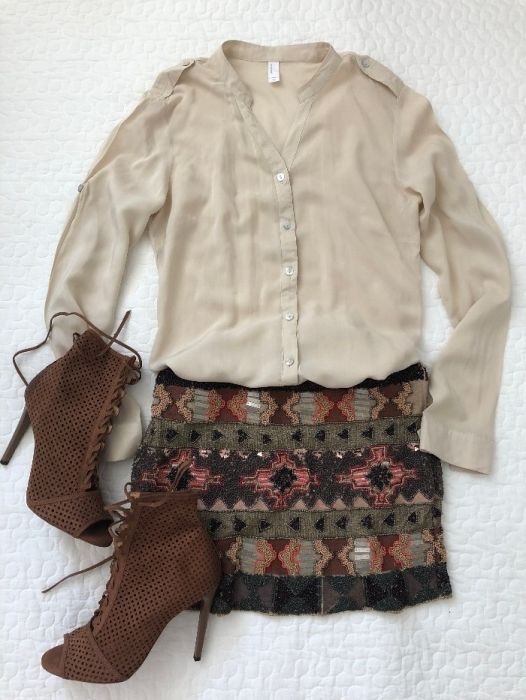 Vero moda koszula beżowa S na guziczki jak nowa safari