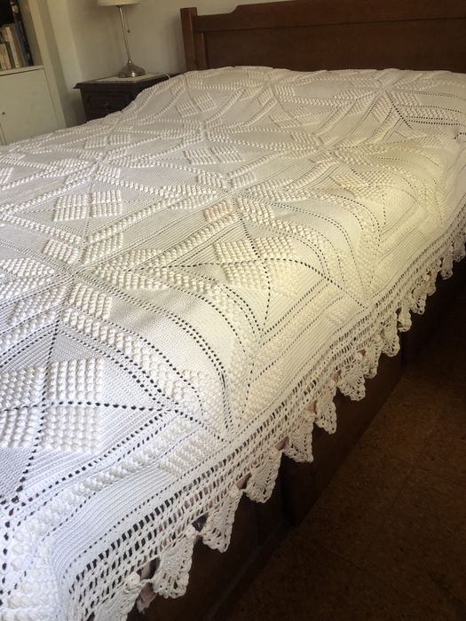 Colcha cama casal em crochet
