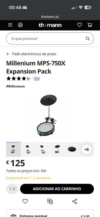 Bateria Eletronica Millenium Semi-Nova + acessorios