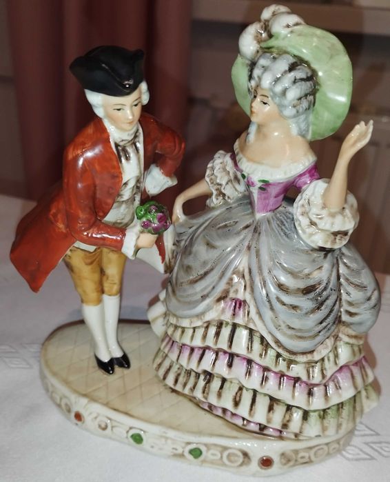 Figurka porcelana porcelit dama szlachcic  sygnowana Grafenthal