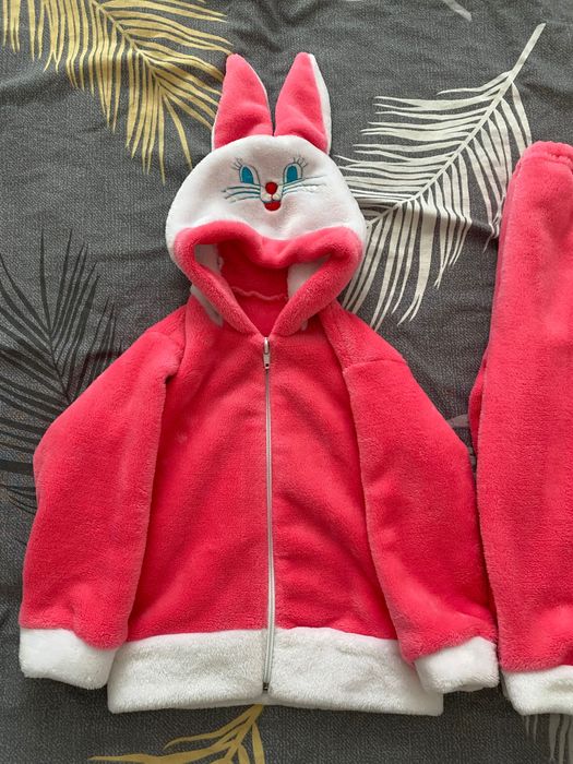 Kostium króliczka różowy dziecięcy ciepły r 92