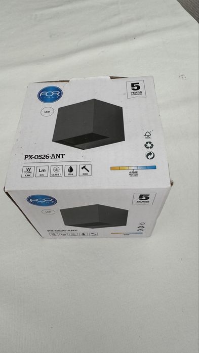 Candeeiro de parede de exterior led Rex IP54 3000K cinzento