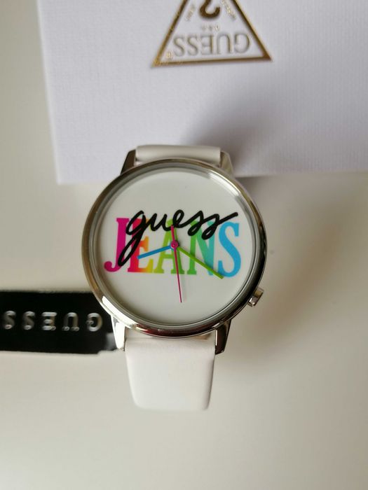 Guess Zegarek Damski Oryginał! Jeans Wilshire & Laurel Biały V1022M1