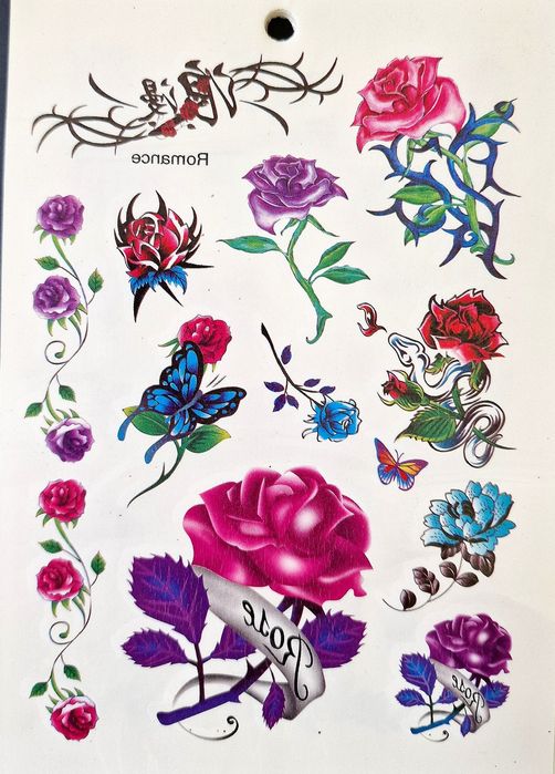 Tatuaże dla dzieci mix wzorów kolorów zestaw XXL zabawa