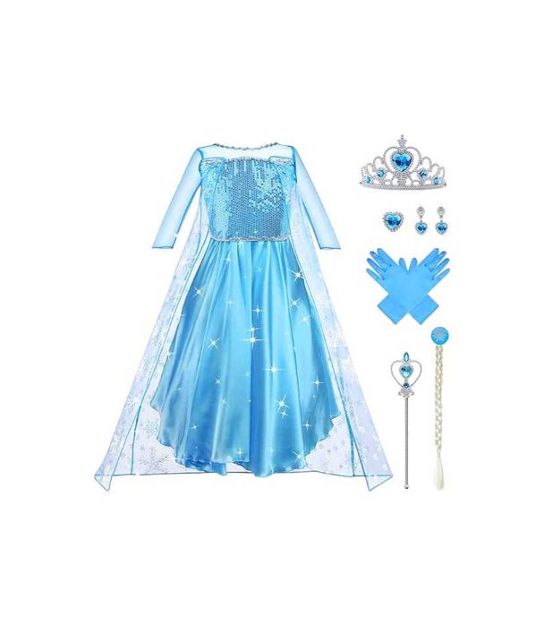 Strój Elsa Sukienka Elza Przebranie Kraina Lodu Błękit Wiele Rozmiarów