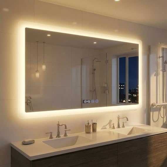 YOURLITE Lustro łazienkowe LED 100x60, podświetlane lustro