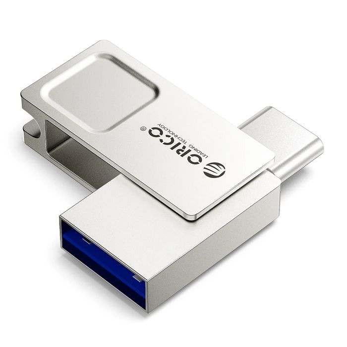 Pendrive Orico U301 128GB USB-A USB-C USB 3.2 Gen 1 - srebrny