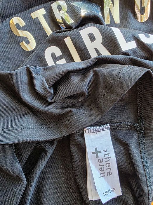 пакет одежды белая футболка, черная майка девочке C&A 146-152