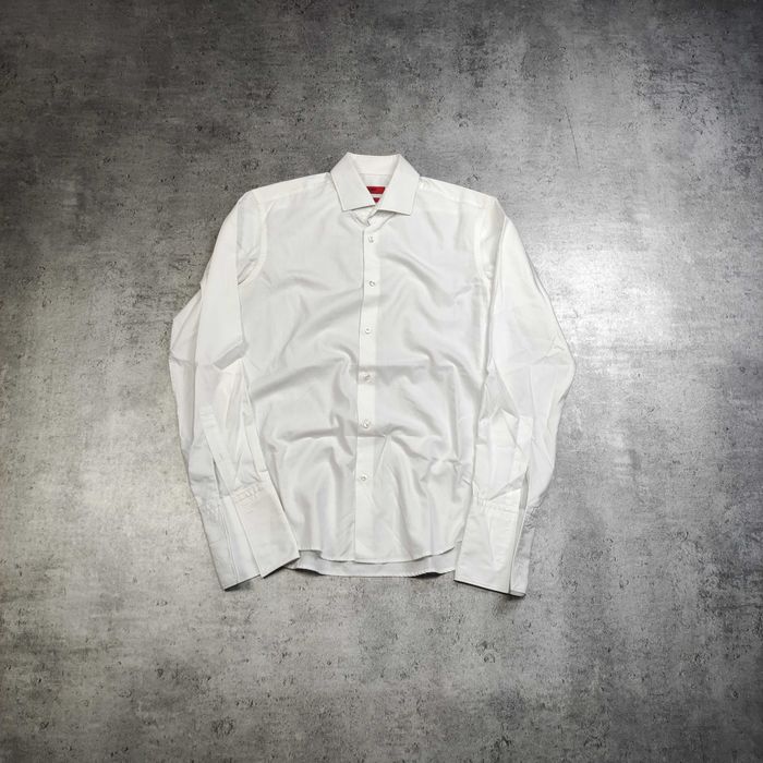 MĘSKA PREMIUM Koszula Biała Elegancka Luxury Hugo Boss Klasyczna