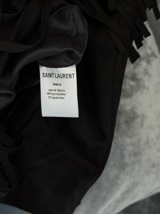 Черный пиджак курточка куртка Yves Saint Laurent с бахрамой