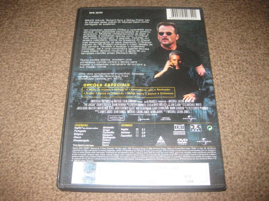 DVD "O Chacal" com Bruce Willis