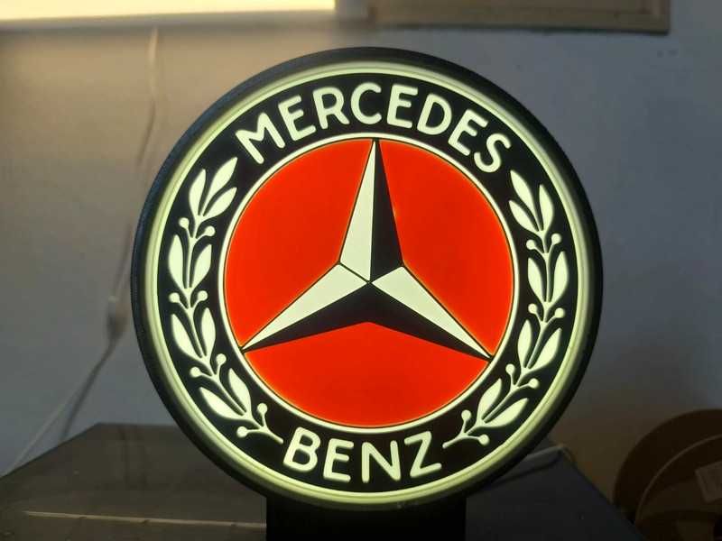 Lightbox luminaria decorativa Mercedes-Benz Vintage logo