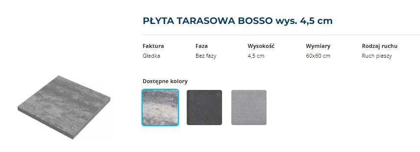 Płyta brukowa Bosso 60x60x4,5 cm nerino szary grafit dostawa hds