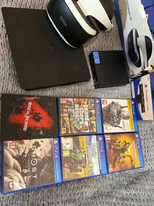 Мега-комплект: PlayStation 4 Slim 1TB + PlayStation VR + Move + 6 Топ Игр