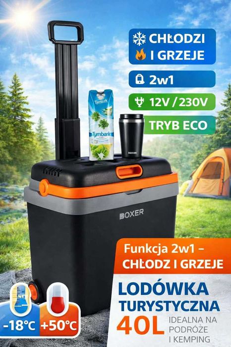 Lodówka samochodowa turystyczna 40L BOXER 12V/230V – chłodzi i grzeje