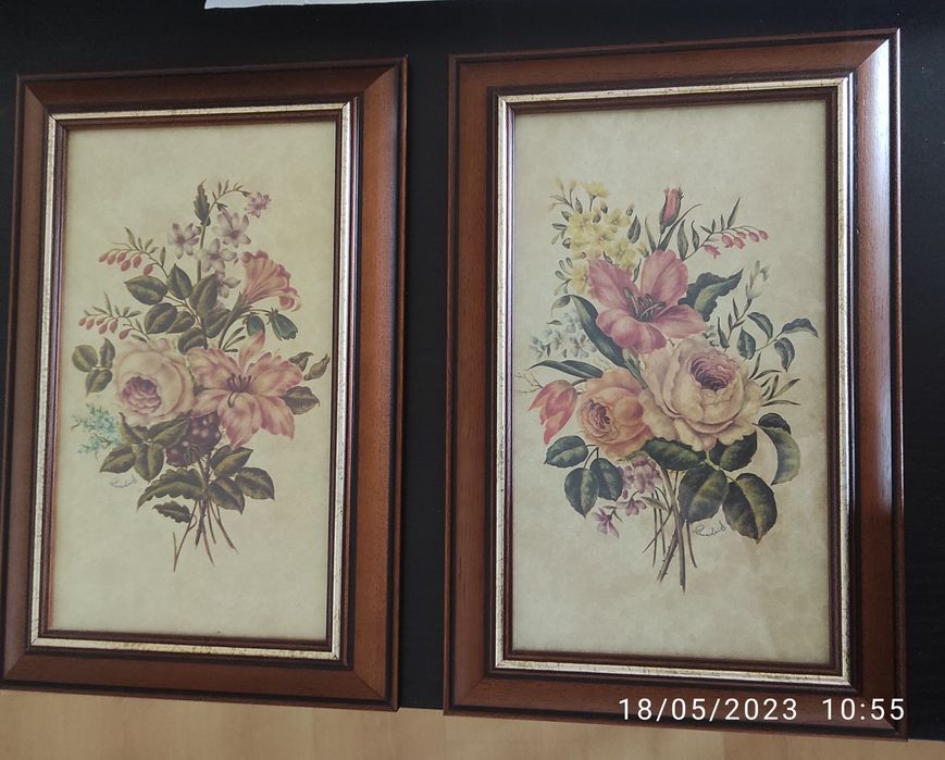 2 Floral-Themed Paintings