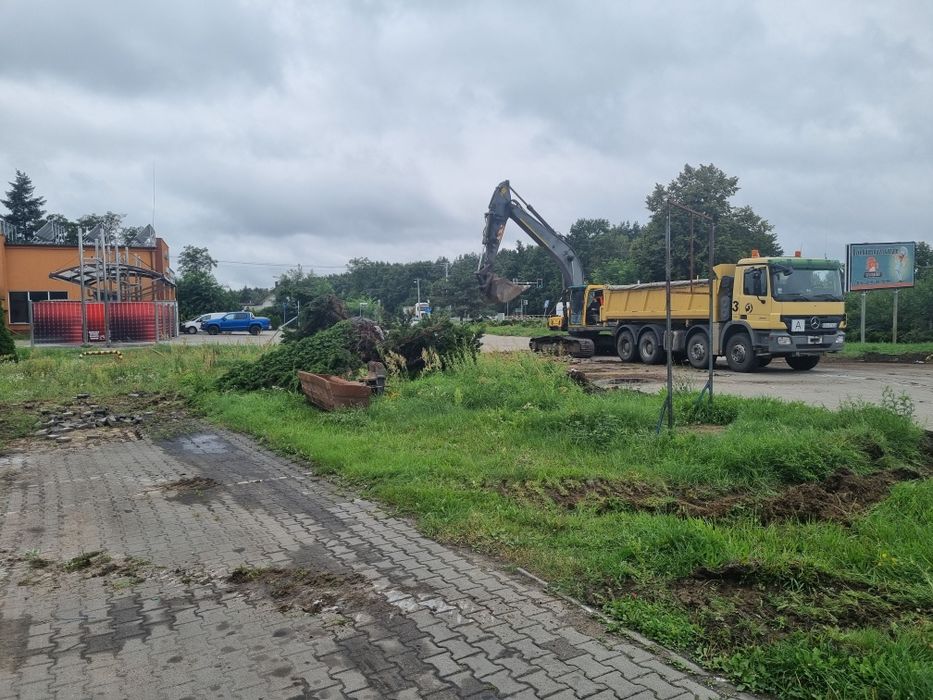 Usługi koparkami,ładowarką,spycharką oraz transport materiałów sypkich