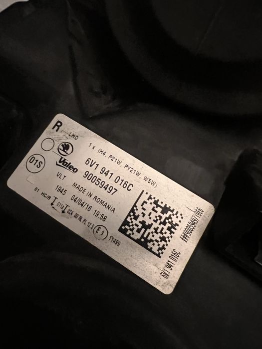 Skoda fabia III reflektor lampa