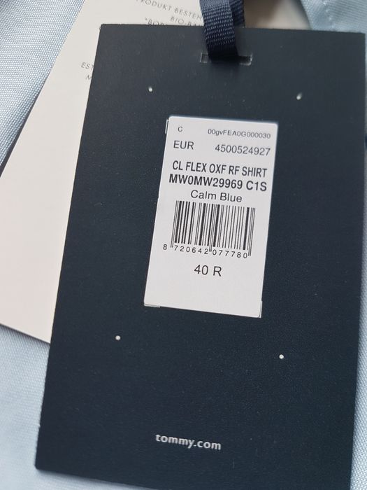40R M Tommy Hilfiger męska koszula Flex błękitna Regular Fit niebieska