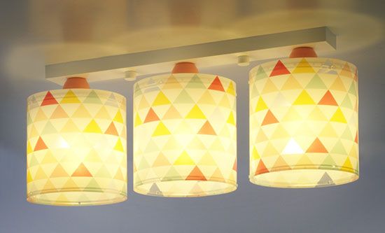Lampa Sufitowa Listwa Kolorowe Trójkąciki 3Xe27
