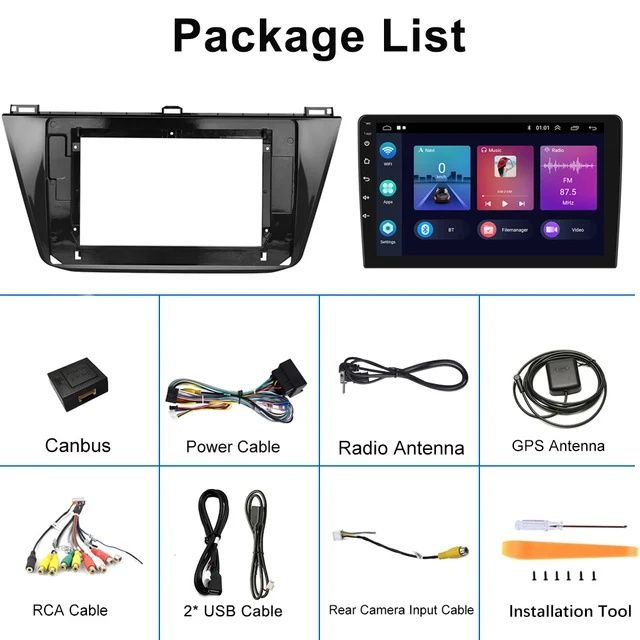 Rádio 10" android VW Tiguan 2016-22 CARPLAY WIFI GPS 2/32GB Novo